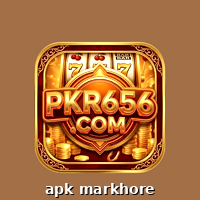 PKR656 gaming logo with golden slot machine design and coins, featuring apk markhore branding in footerSelect 84 more words to run Humanizer.